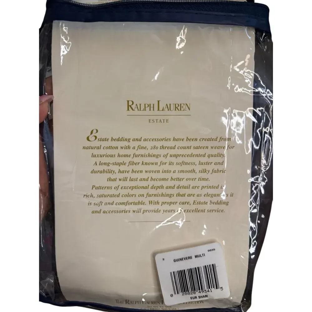 Ralph Lauren One EuropeanSham Guinevere Aragon Medieval Collection‎ Pillow 26x26